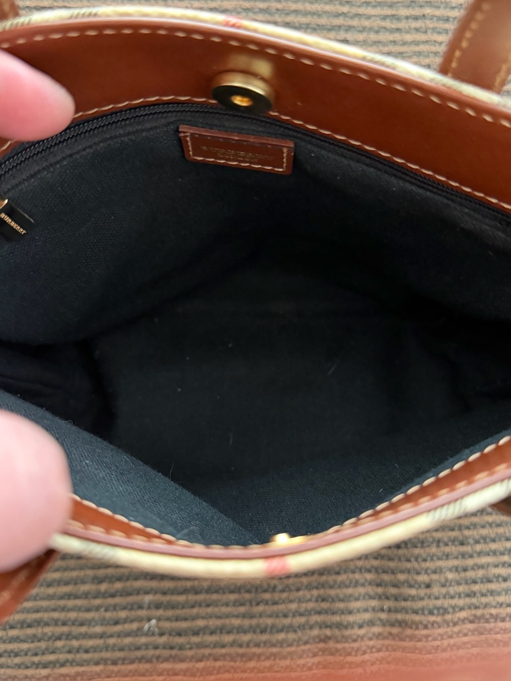 Burberry Nova Check Haymarket Coated Canvas Small Tote Bag L8.5 in x 7.5 in x4in - Picture 2 of 10